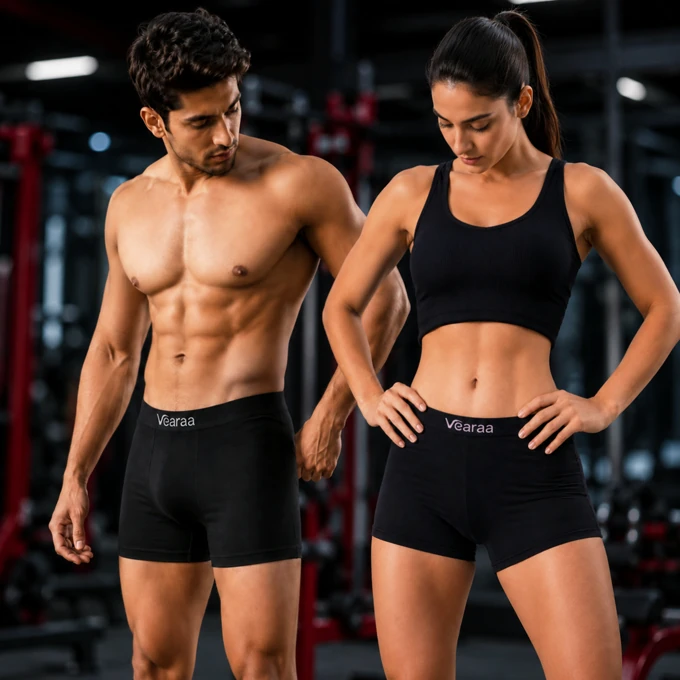 Vearaa men's and women's performance underwear prepared for active use